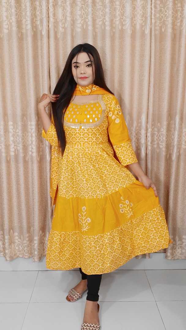 Anarkali,gown,orna,set