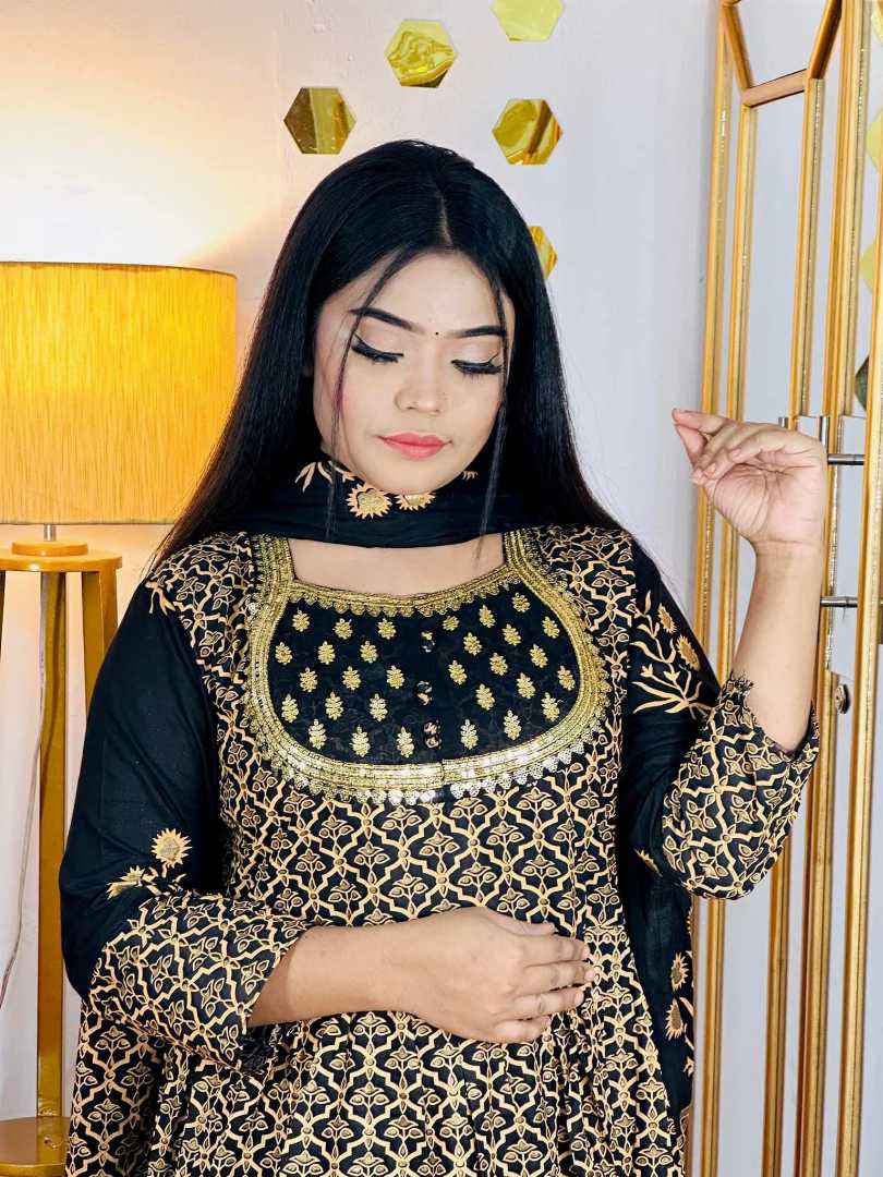 Anarkali,gown,orna,set